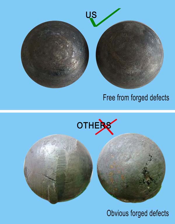 Photograph of OTHERS forged balls showing obvious forged defects